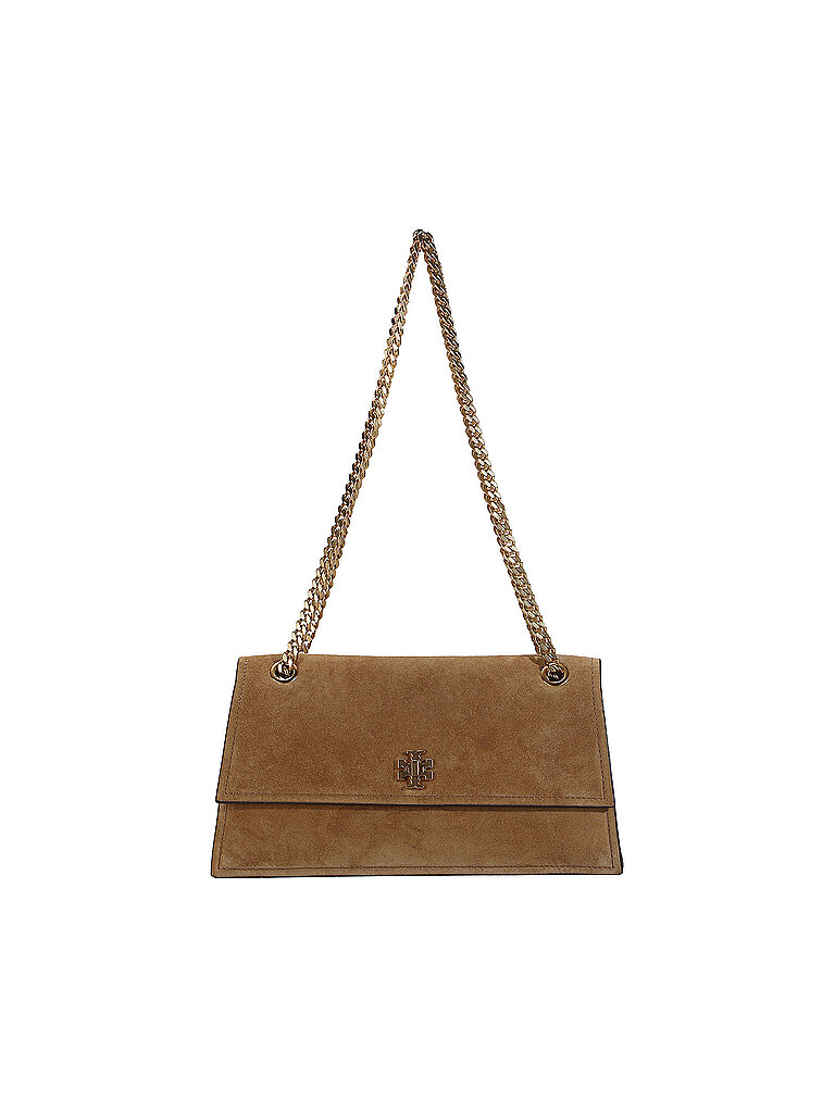 TORY BURCH Ledertasche - Schultertasche KIRA hellbraun