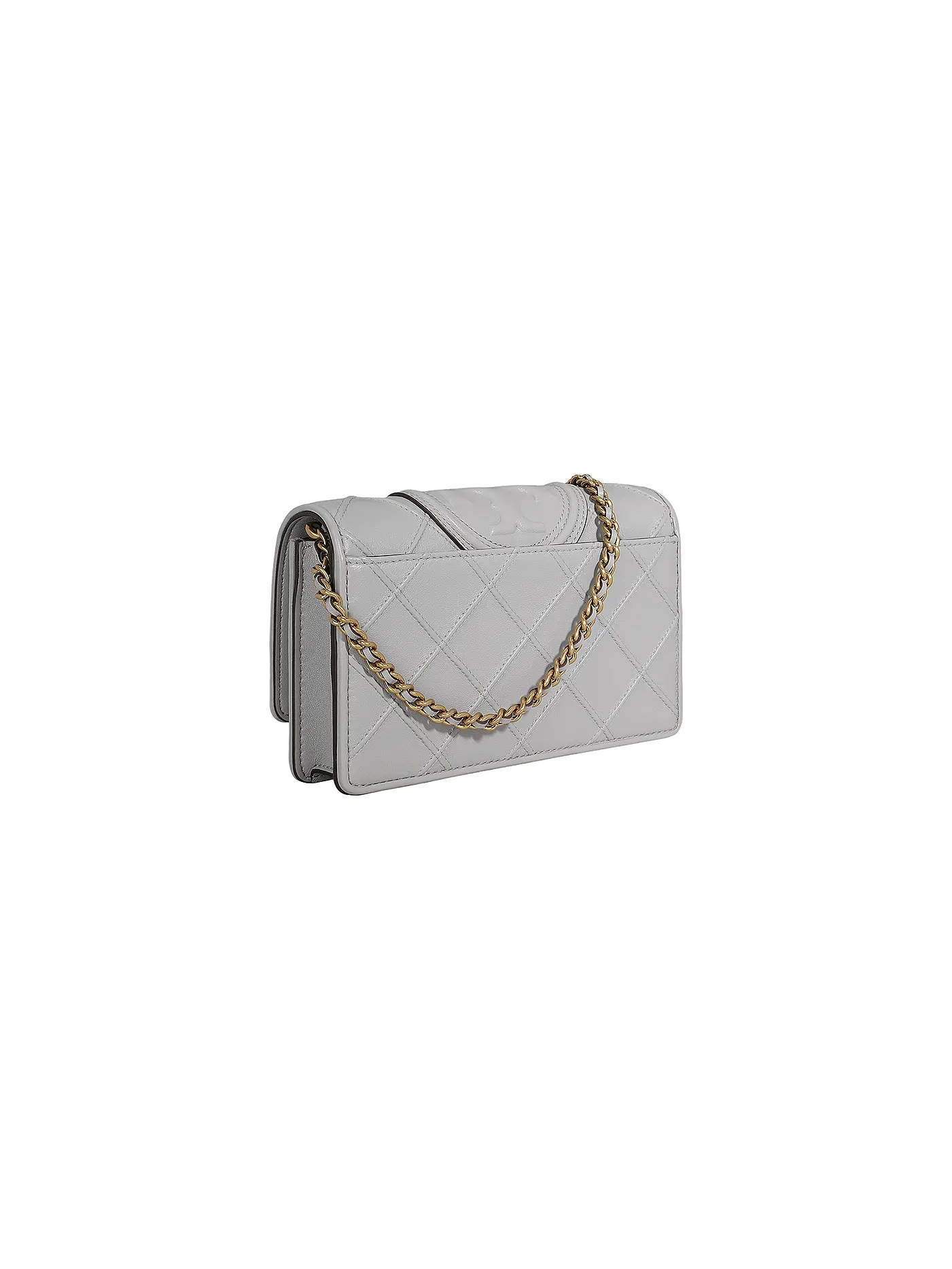 TORY BURCH | Ledergeldbörse FLEMING SOFT | hellgrau