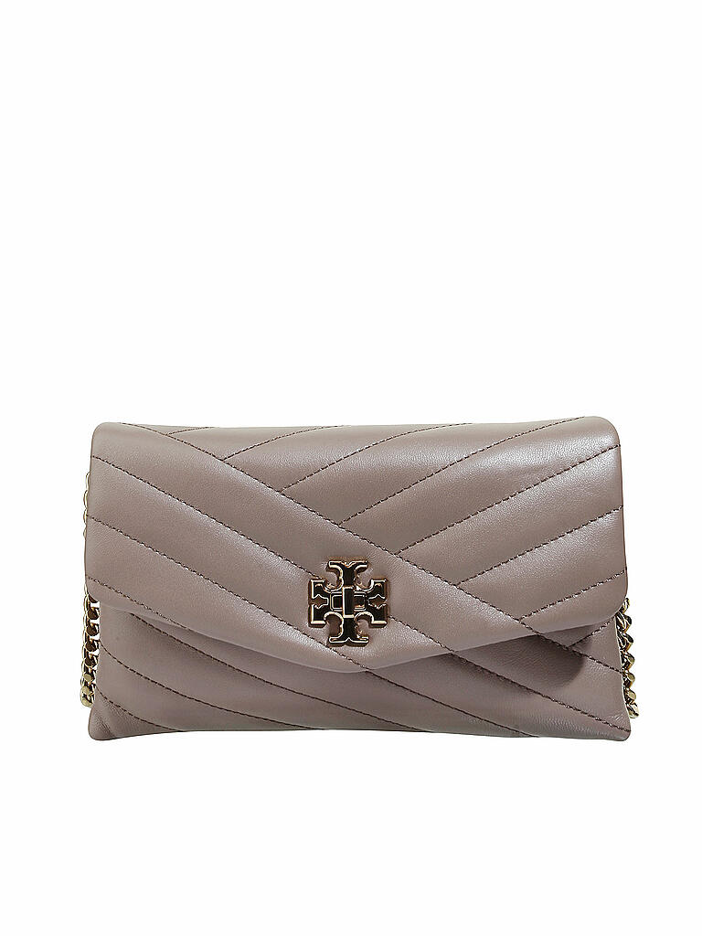 TORY BURCH | Ledertasche - Crossbody "Kira Chevron" | grau