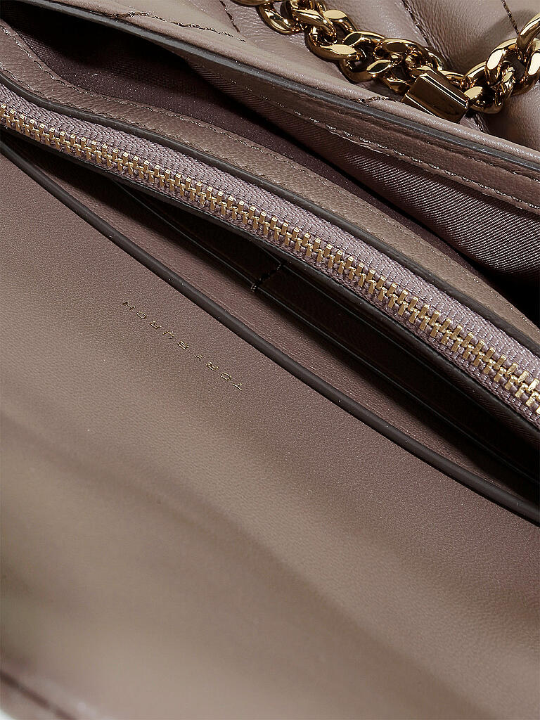 TORY BURCH | Ledertasche - Crossbody "Kira Chevron" | grau