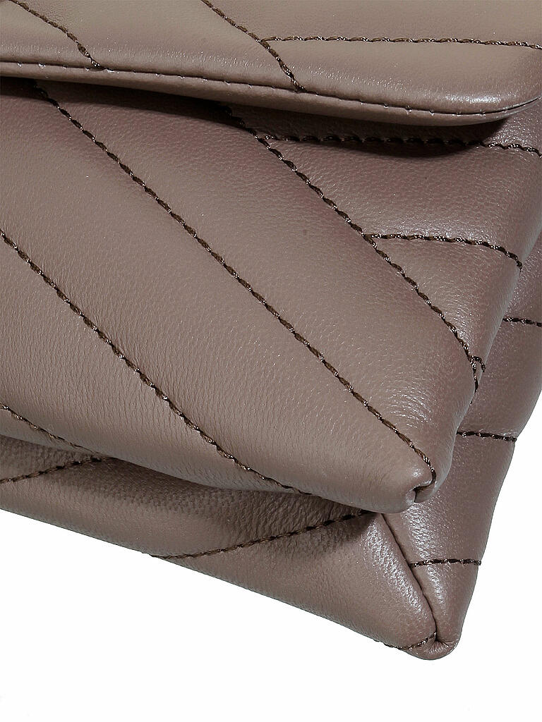 TORY BURCH | Ledertasche - Crossbody "Kira Chevron" | grau