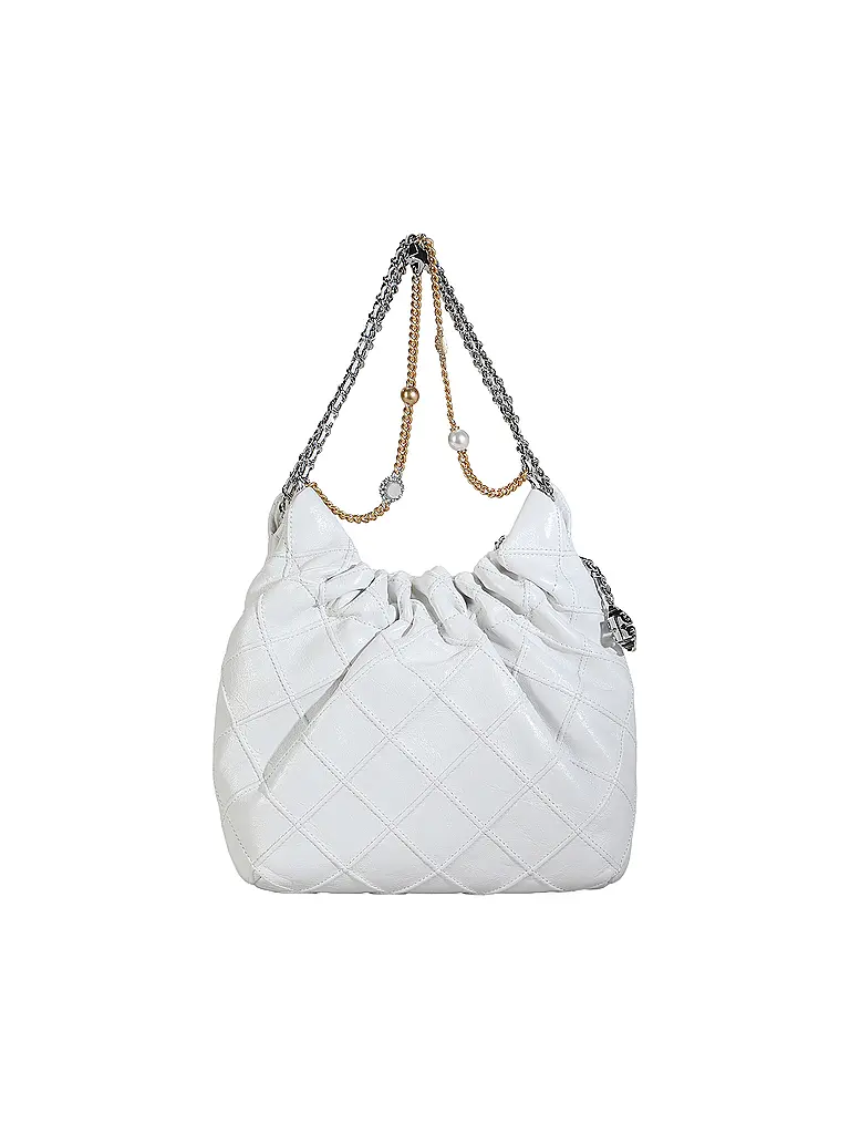 TORY BURCH | Ledertasche - Hobo Bag FLEMING Mini | Weiss