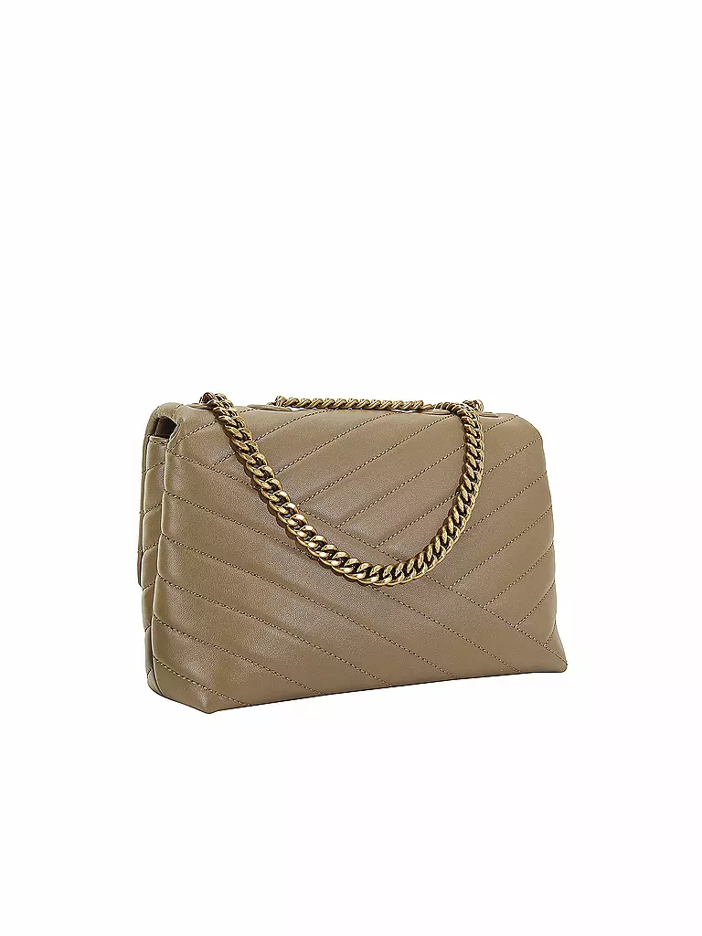 TORY BURCH | Ledertasche - Schultertasche KIRA CHEVRON Small | beige