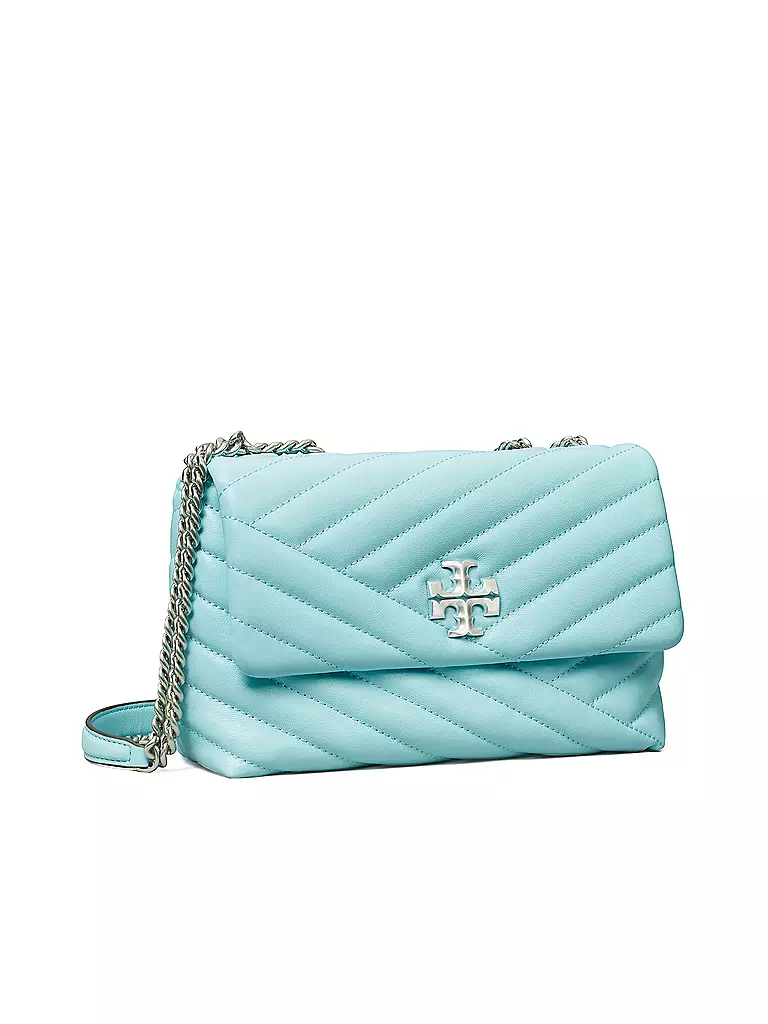 TORY BURCH | Ledertasche - Schultertasche KIRA CHEVRON Small | hellblau