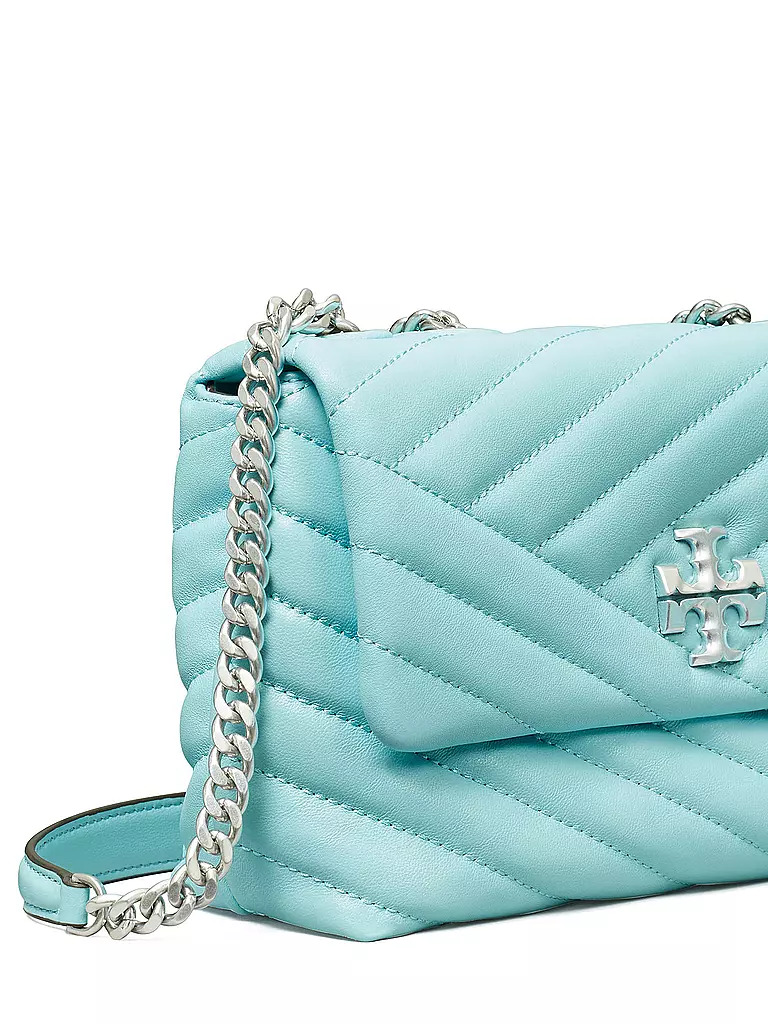 TORY BURCH | Ledertasche - Schultertasche KIRA CHEVRON Small | hellblau
