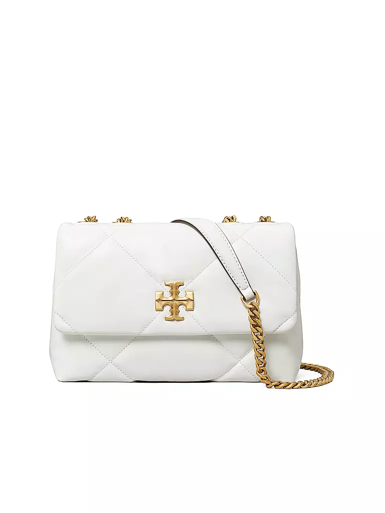 TORY BURCH | Ledertasche - Schultertasche KIRA DIAMOND  | weiss