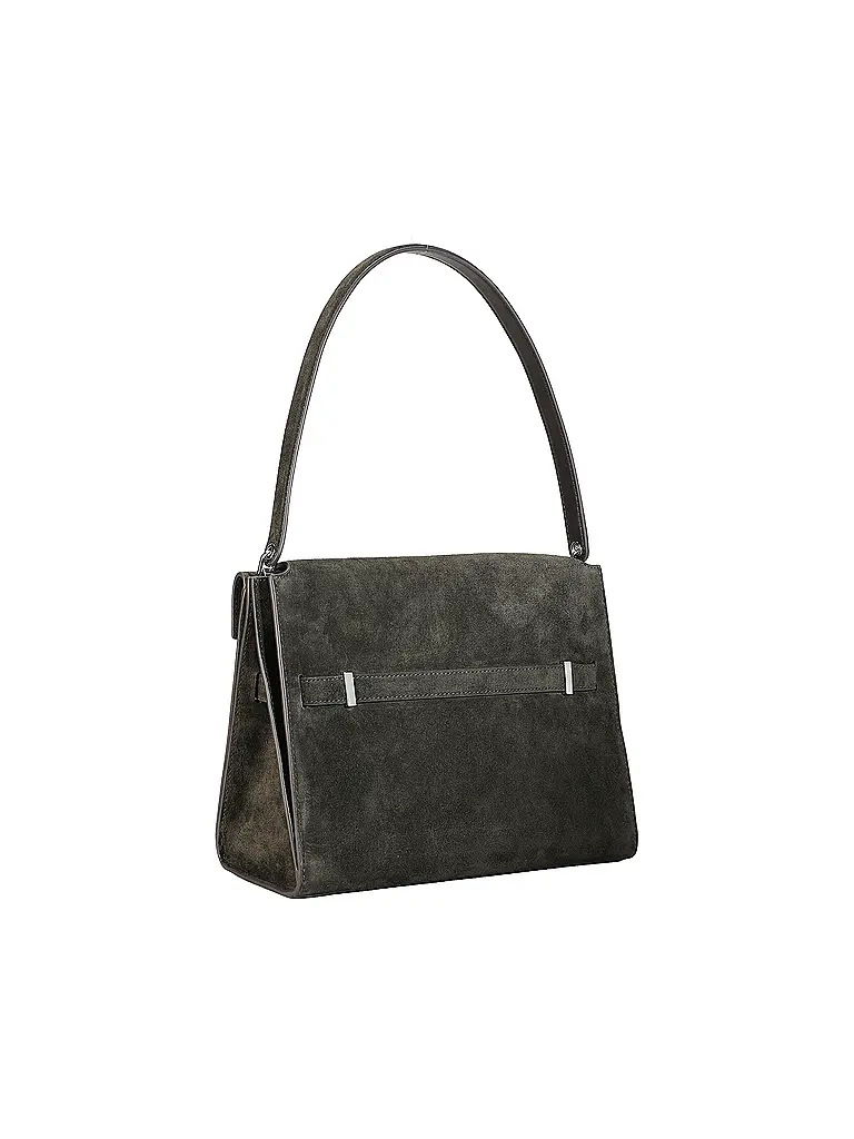 TORY BURCH | Ledertasche - Schultertasche LEE RADZIWILL Large | Dunkelgrün