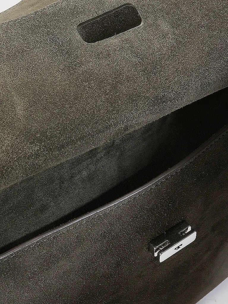 TORY BURCH | Ledertasche - Schultertasche LEE RADZIWILL Large | Dunkelgrün