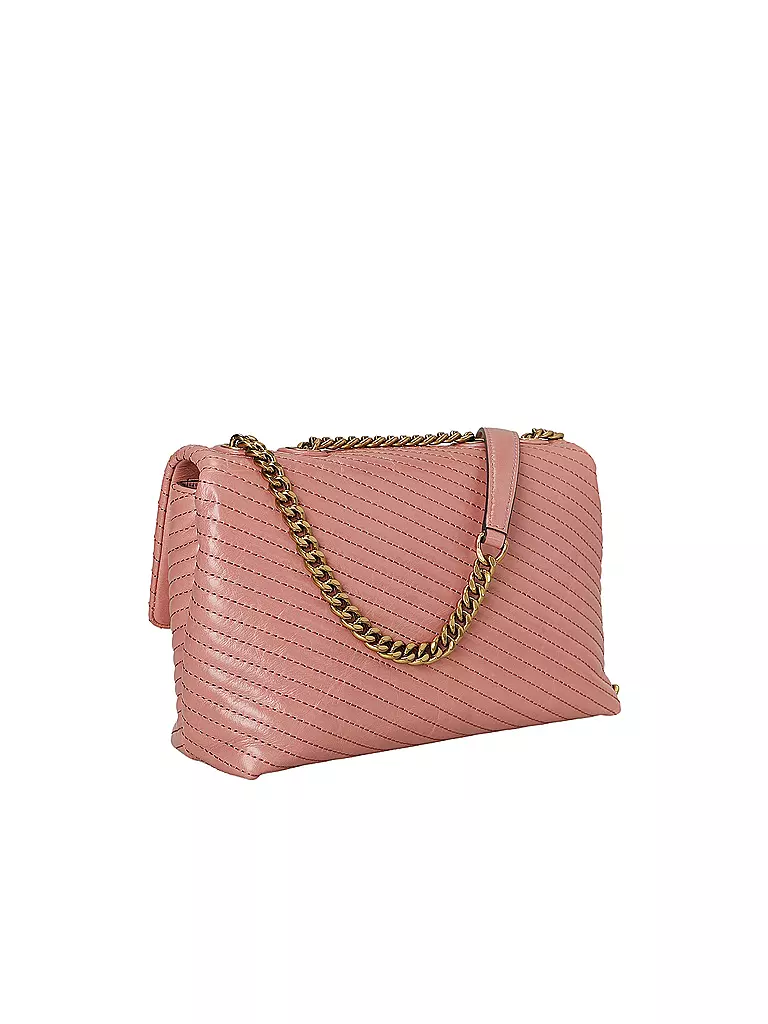 TORY BURCH | Ledertasche - Tasche KIRA MOTO QUILT Small | pink