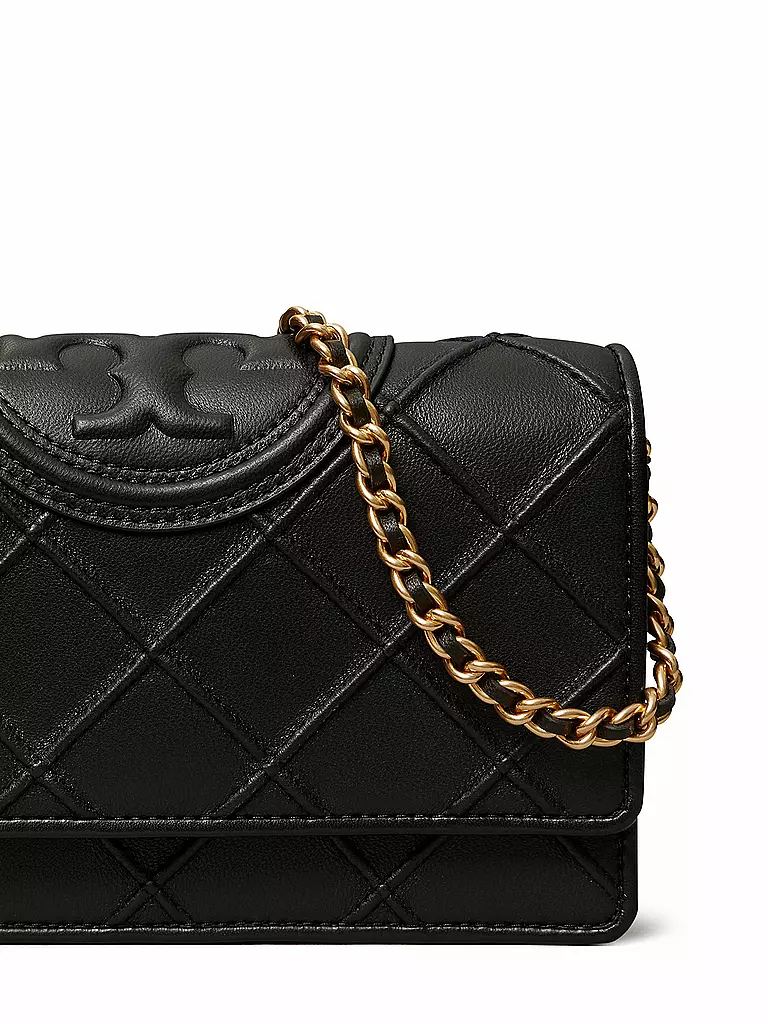 TORY BURCH | Ledertasche - Umhängetasche FLEMING SOFT CHAIN WALLET | schwarz