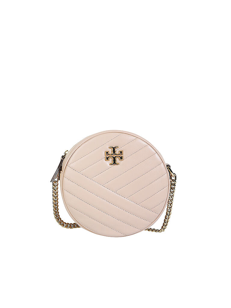 TORY BURCH | Ledertasche - Umhängetasche Kira Chevron Circle Bag | beige