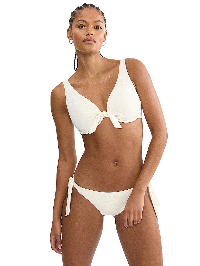 Bügel-Bikini-Top TRIUMPH "Summer Dune W", Damen, Gr. 44, Cup D, beige, Microfaser, Obermaterial: 83% Polyamid, 17% Elasthan, Bikini-Oberteile, mit Wellenstruktur 2