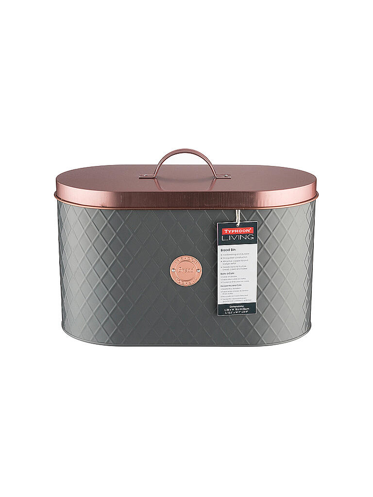 TYPHOON | Brotkasten Henrik Copper 10l Grau/Kupfer | grau