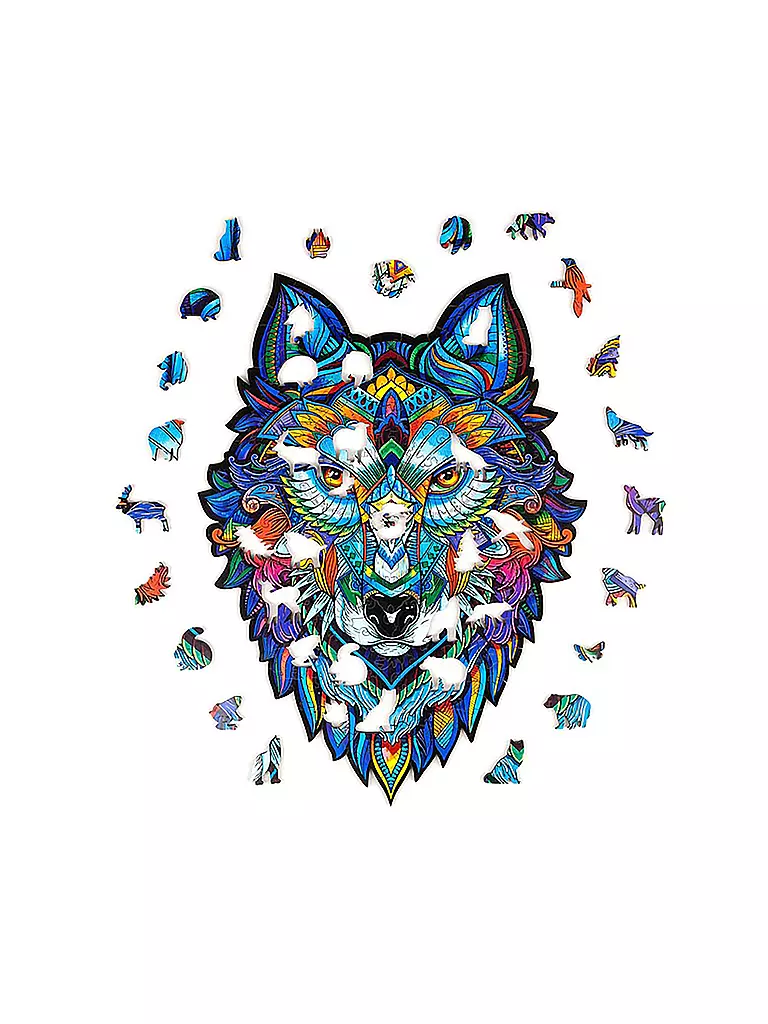 UNIDRAGON | Holzpuzzle - Majestic Wolf  L | keine Farbe