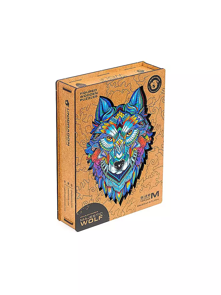 UNIDRAGON | Holzpuzzle - Majestic Wolf  M | keine Farbe