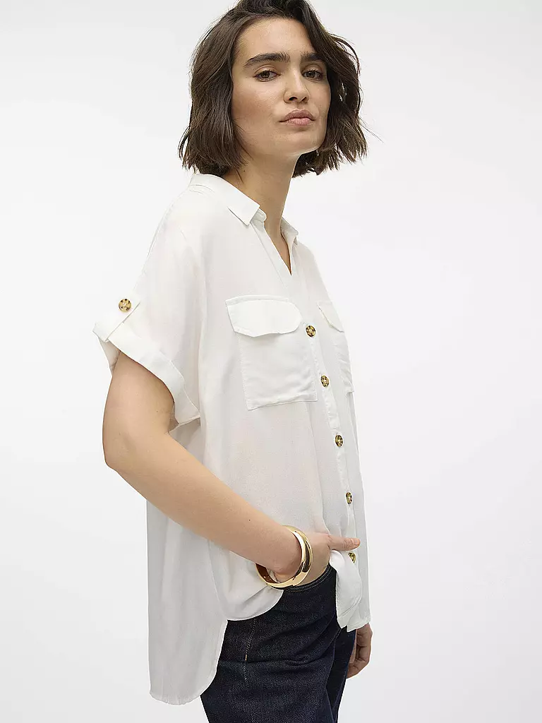 VERO MODA | Bluse  VMBUMPY | weiss