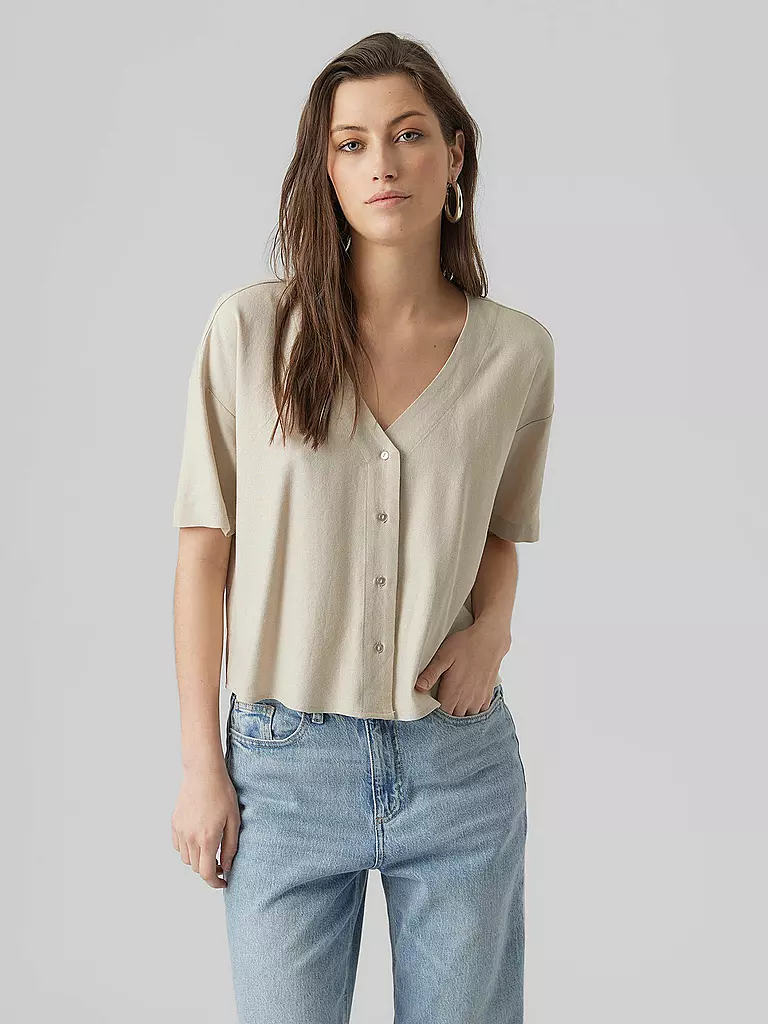 VERO MODA | Blusenshirt VMJESMILO | beige