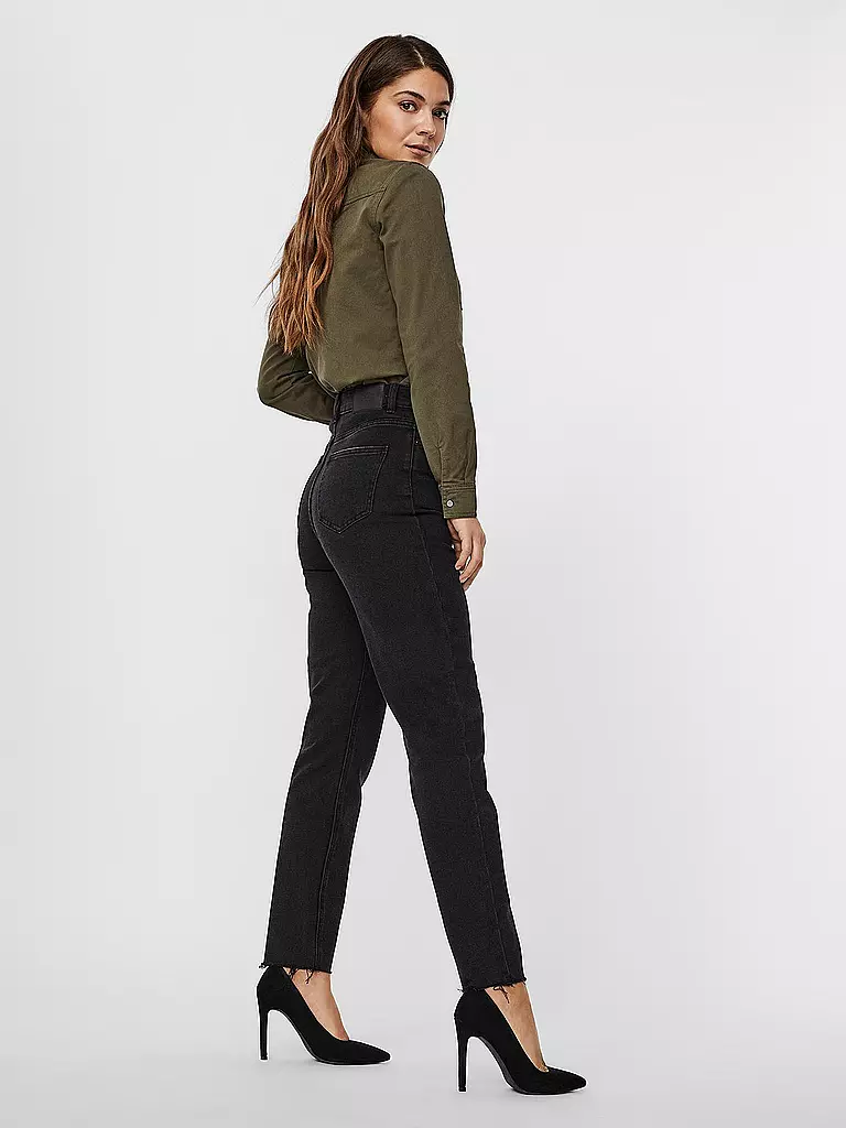 VERO MODA | Highwaist Jeans Straight Fit | schwarz