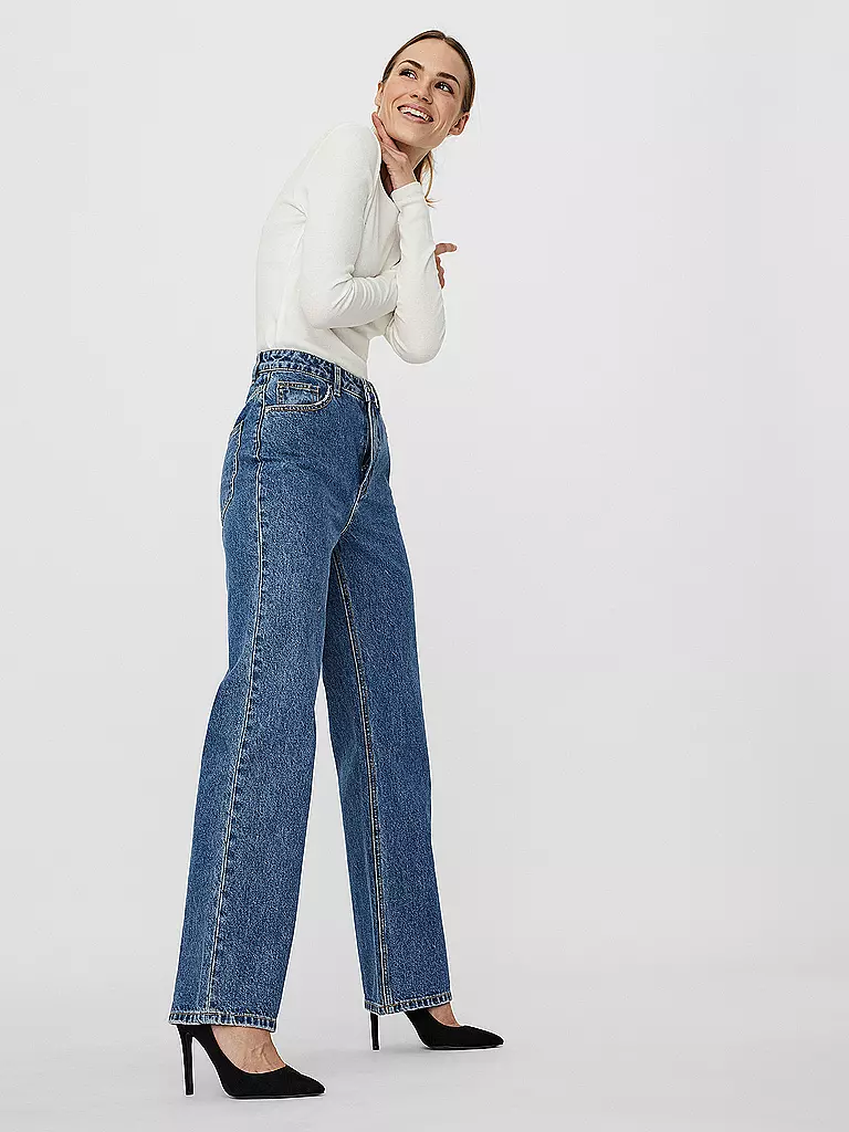 VERO MODA | Highwaist Jeans Wide Leg VMKITHY  | blau