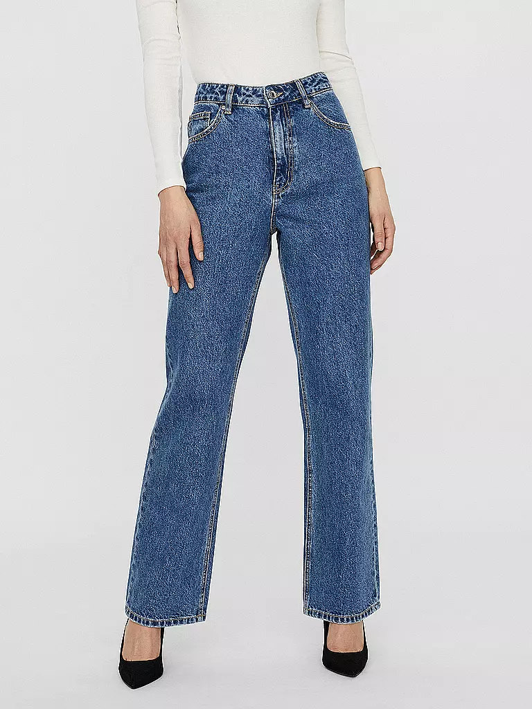 VERO MODA | Highwaist Jeans Wide Leg VMKITHY  | blau