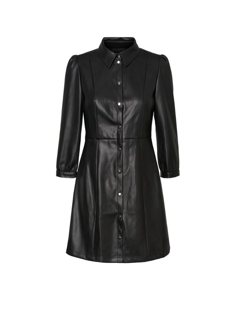 VERO MODA | Kleid in Lederoptik VMBUTTERMOLLY | schwarz