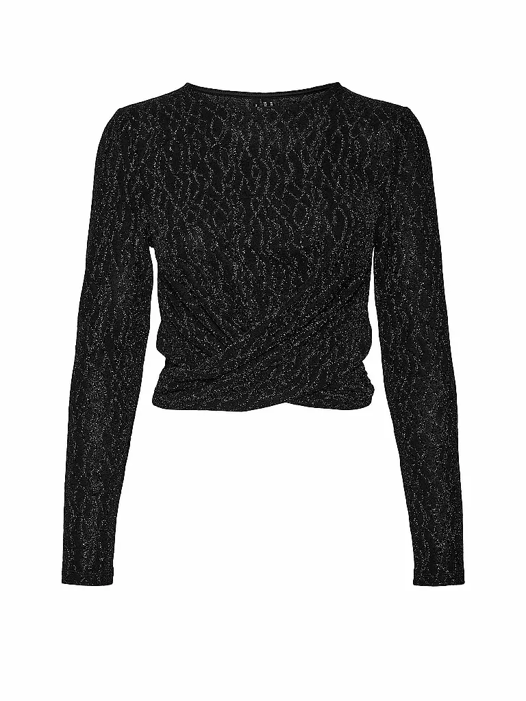 VERO MODA | Langarmshirt Cropped Fit VMKANZ  | schwarz