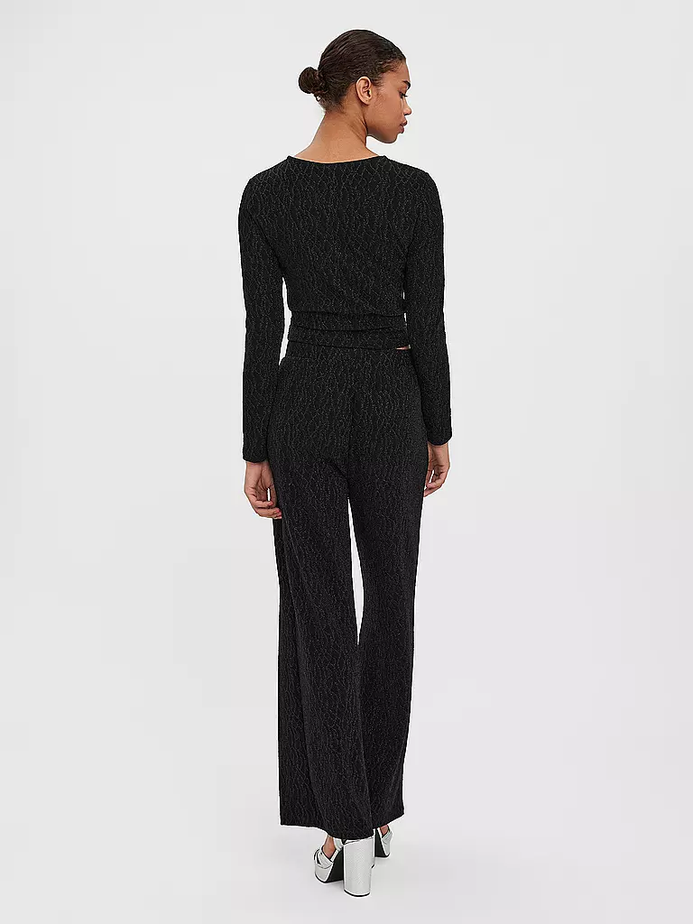 VERO MODA | Langarmshirt Cropped Fit VMKANZ  | schwarz