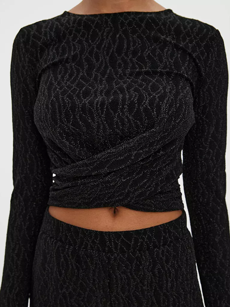 VERO MODA | Langarmshirt Cropped Fit VMKANZ  | schwarz