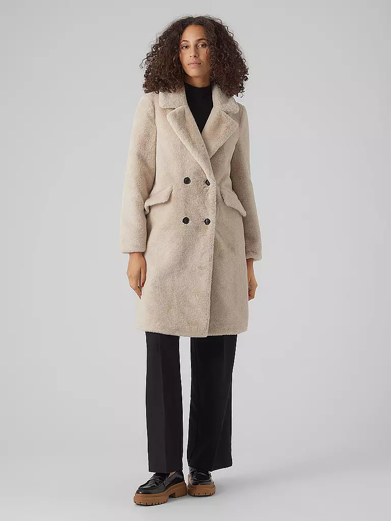 VERO MODA | Mantel in Felloptik VMSONJAELLY | creme