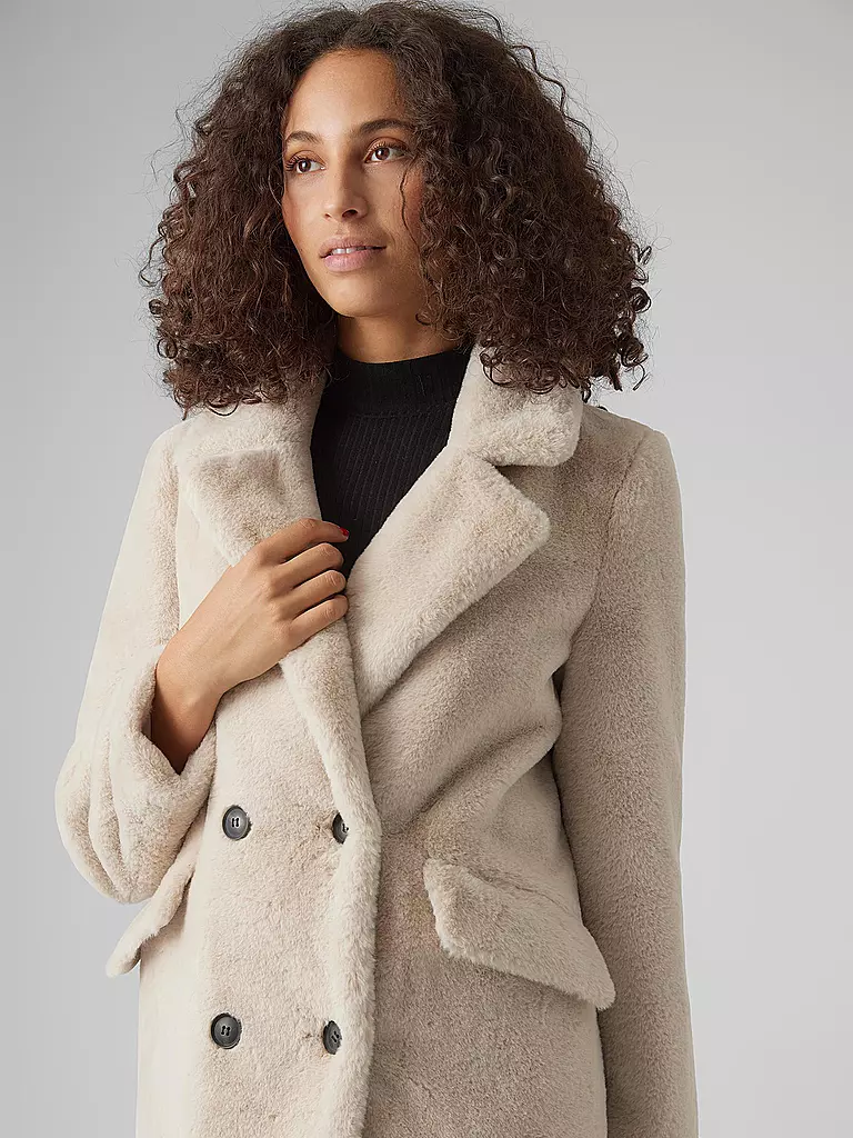 VERO MODA | Mantel in Felloptik VMSONJAELLY | creme