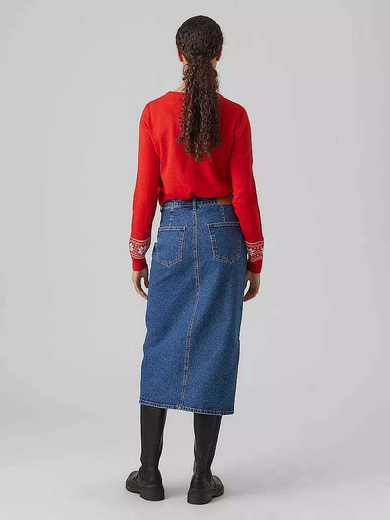 VERO MODA | Pullover VMNEWFROSTYDEER | rot