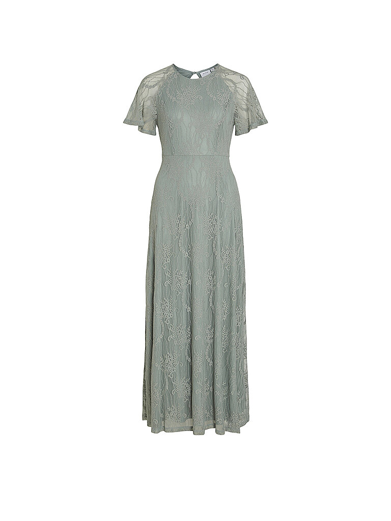 Vila Robe Longue à Manches Courtes Femma Green Milieu M Femme