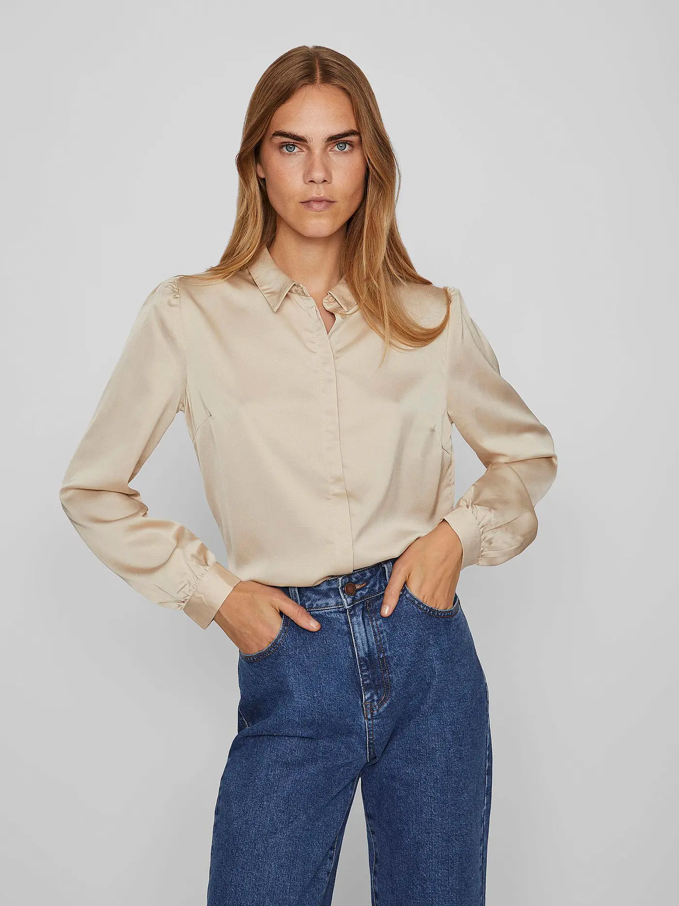 VILA | Bluse VIELLETTE | beige