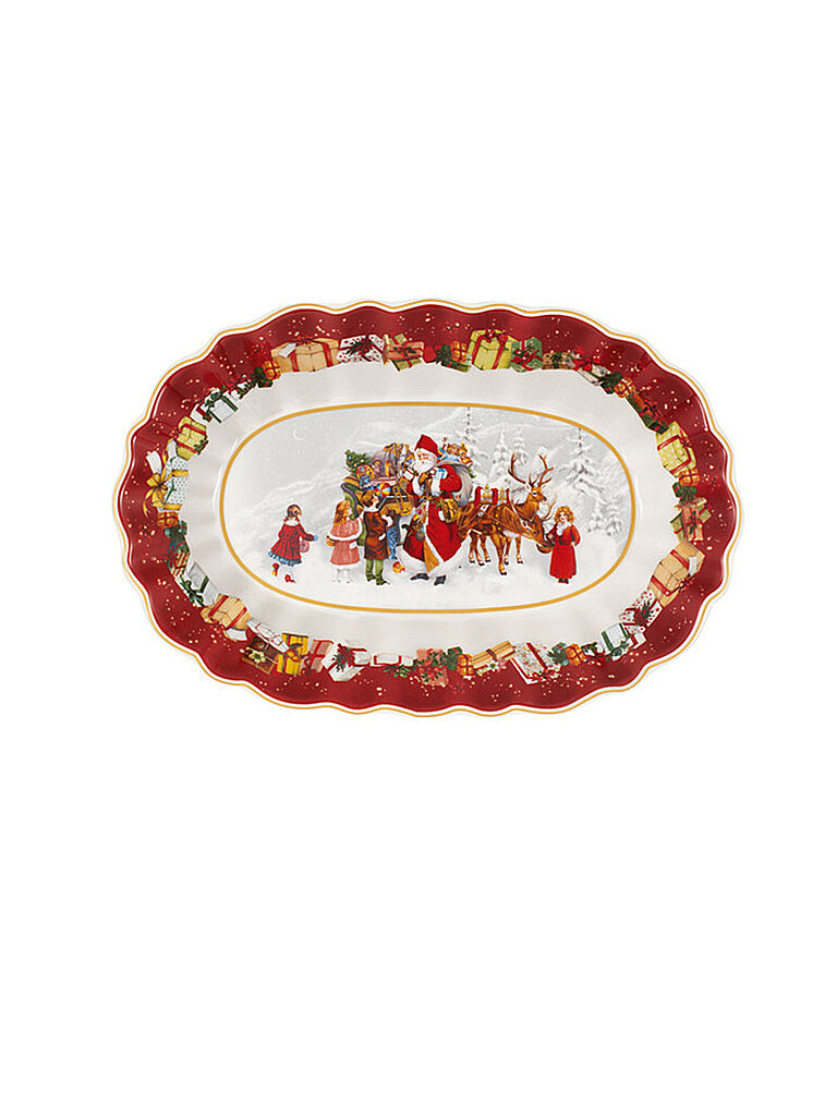 Toy's Fantasy Schale oval groß, Santa & Kinder 29x19cmx5,5cm bunt baby