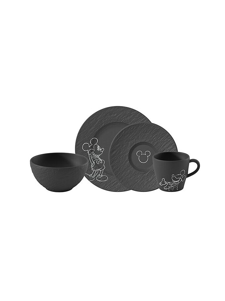 VILLEROY & BOCH Frühstücks-Set 4-tlg. MANUFACTURE -MICKEY MOUSE Schwarz schwarz