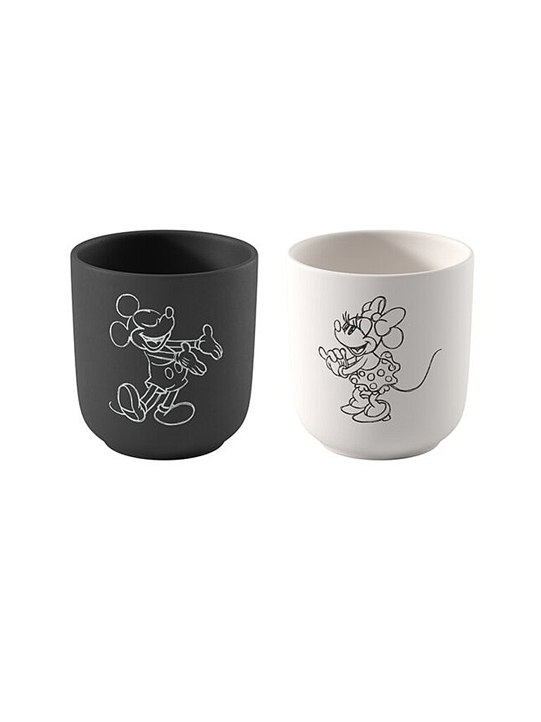 VILLEROY & BOCH Kaffeebecher Set 2.tlg MANUFACTURE-MICKEY MOUSE Schwarz/Weiss schwarz