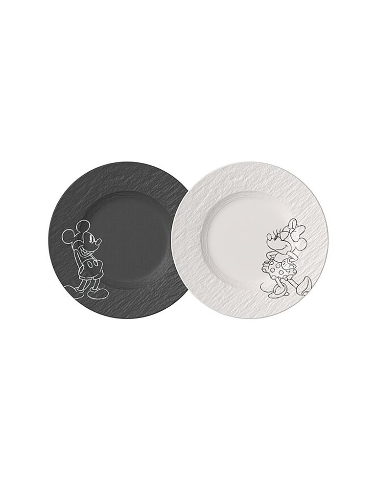 VILLEROY & BOCH Frühstücks-/ Dessertteller Set 2-tlg 21,7cm MANUFACTURE -MICKEY MOUSE Schwarz/Weiss schwarz