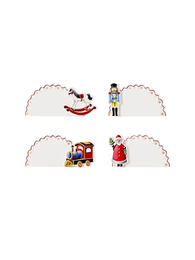 VILLEROY & BOCH Tischkarten 11x4x4,5cm 4teilig TOYS DELIGHT weiss
