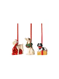 VILLEROY & BOCH | Weihnachtsornament 3tlg. 5x5x7,5cm HUNDE  | Bunt