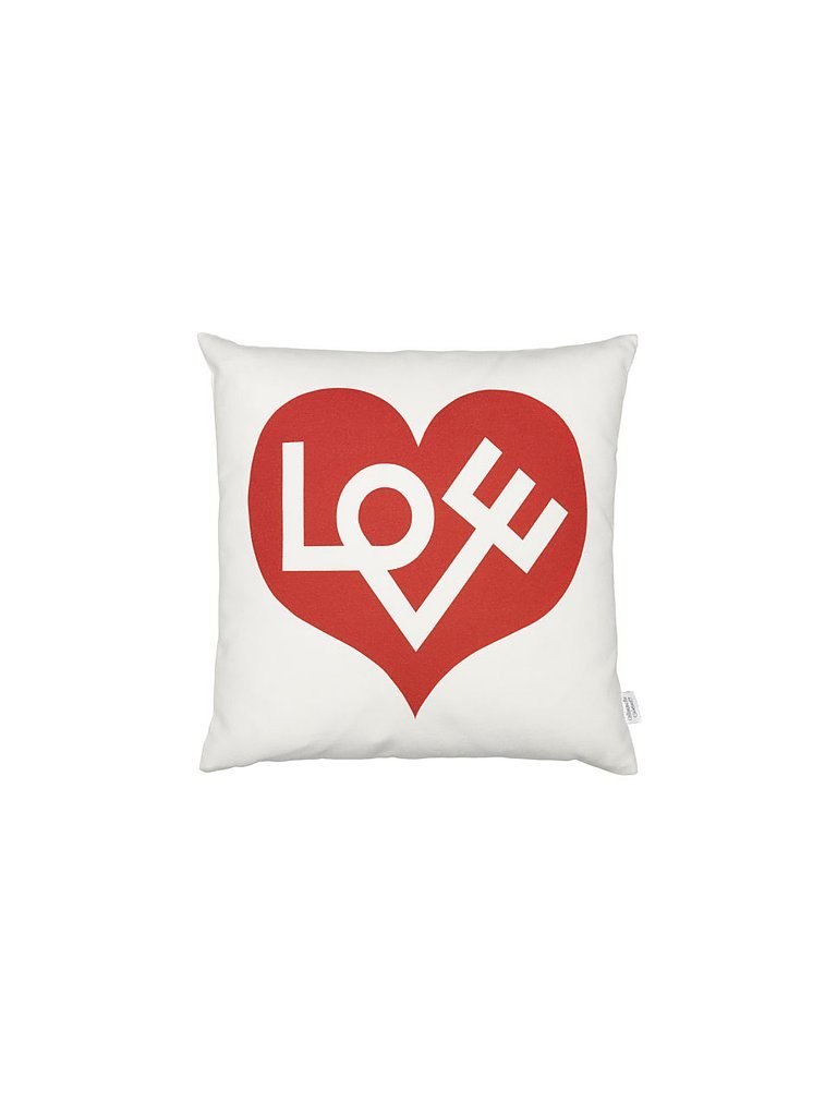 VITRA Kissen Graphic Print Love 40x40cm weiss