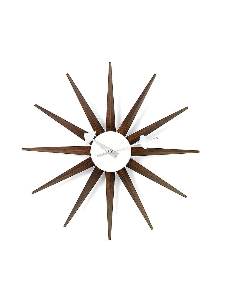 VITRA Wanduhr Sunburst Clock Nussbaum/Schoko 47cm braun
