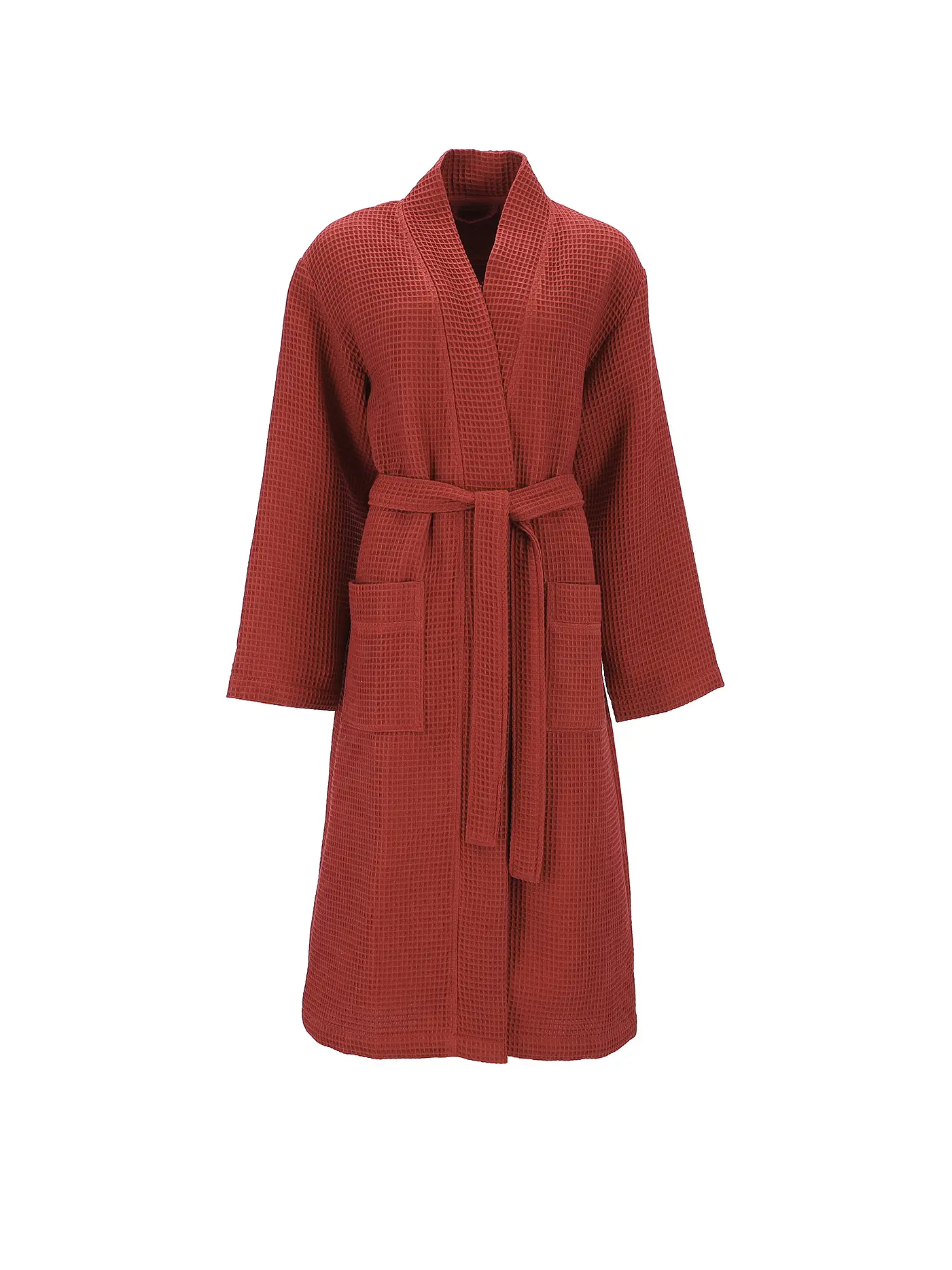 VOSSEN | Unisex Bademantel  SIAM Raw Sugar | dunkelrot