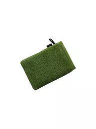 VOSSEN | Waschhandschuh VEGAN LIFE 16x22cm Waterfall  | dunkelgrün