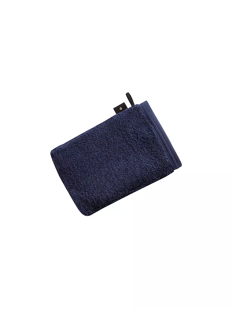 VOSSEN | Waschhandschuh VEGAN LIFE 22x16cm Marine Blau | dunkelblau