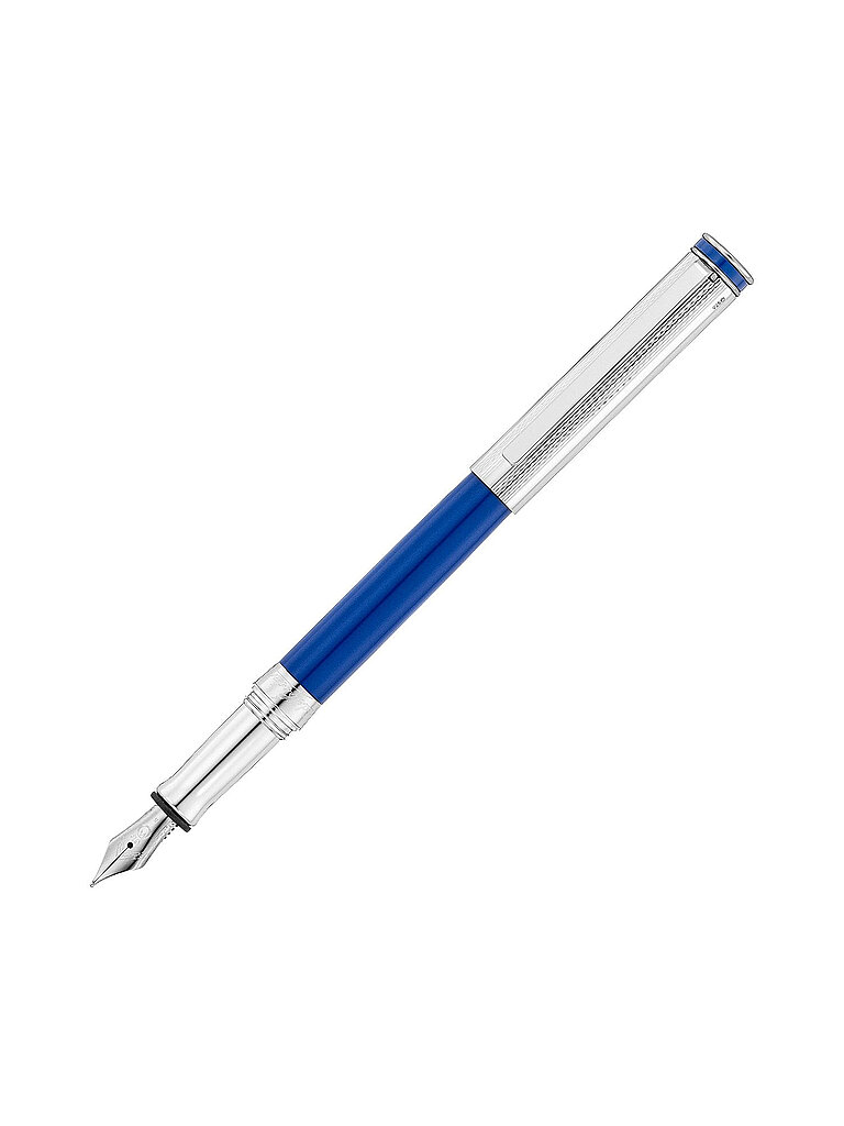 Füllhalter Edelfeder Korn-Linien, guillochiert, Marinablau Medium blau baby