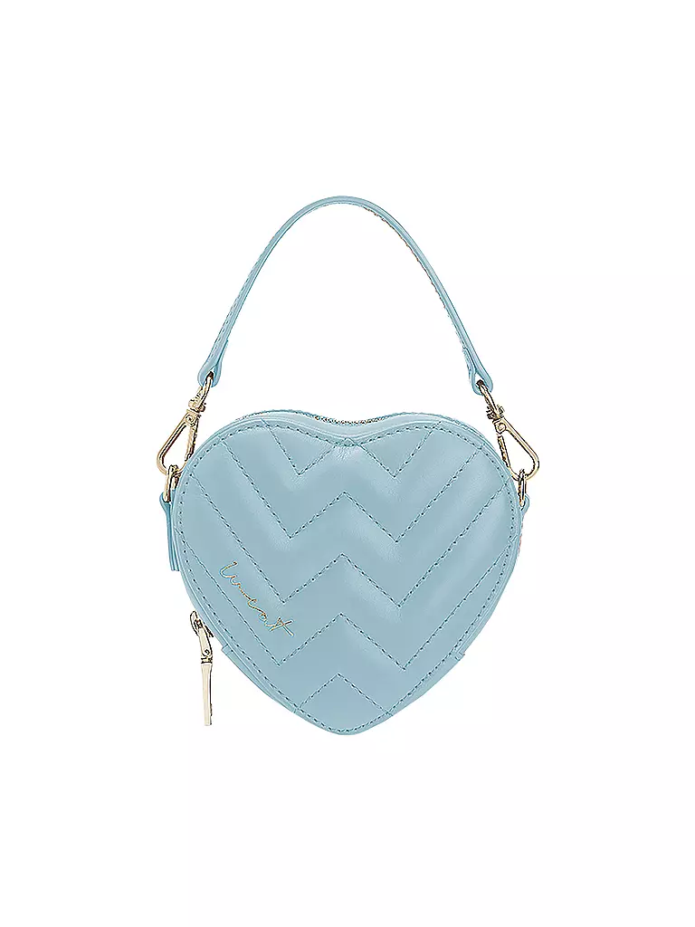 WEAT | Ledertasche - Umhängetasche Mini Heart | hellblau