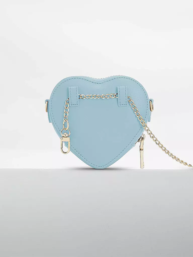 WEAT | Ledertasche - Umhängetasche Mini Heart | hellblau