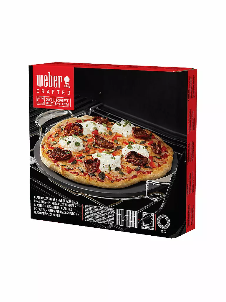 WEBER GRILL | Pizzastein Crafted BBQ System rund Keramik Schwarz | schwarz