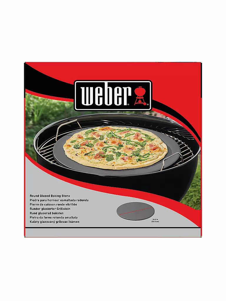 WEBER GRILL | Pizzastein glasiert rund 36cm Keramik Schwarz | schwarz