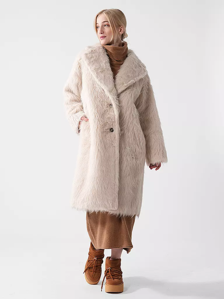 WEEKEND MAX MARA | Mantel in Felloptik CANTONE | beige